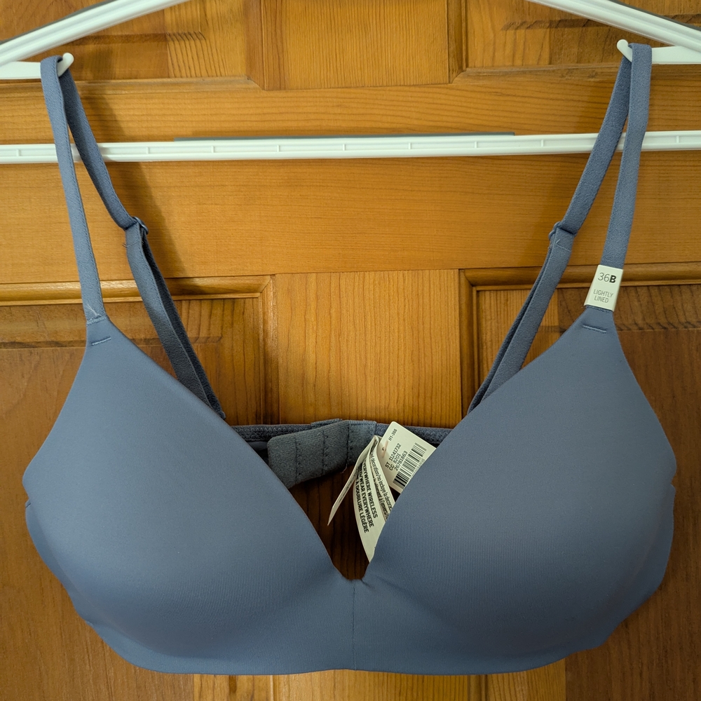 NWT- PINK By Victoria's Secret Slate Grey-Blue Wear Everywhere Wireless Bra